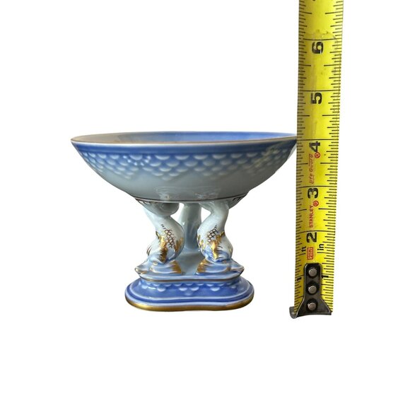 Bing and Grondahl Copenhagen Denmark Porcelain Seagull Compote Bowl Dolphin Feet - Picture 10 of 11
